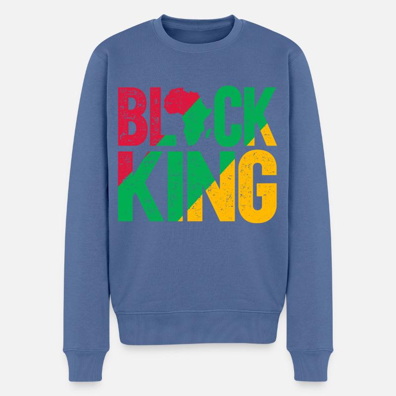 Black King - Männer Premium Bio Pullover - Taubenblau