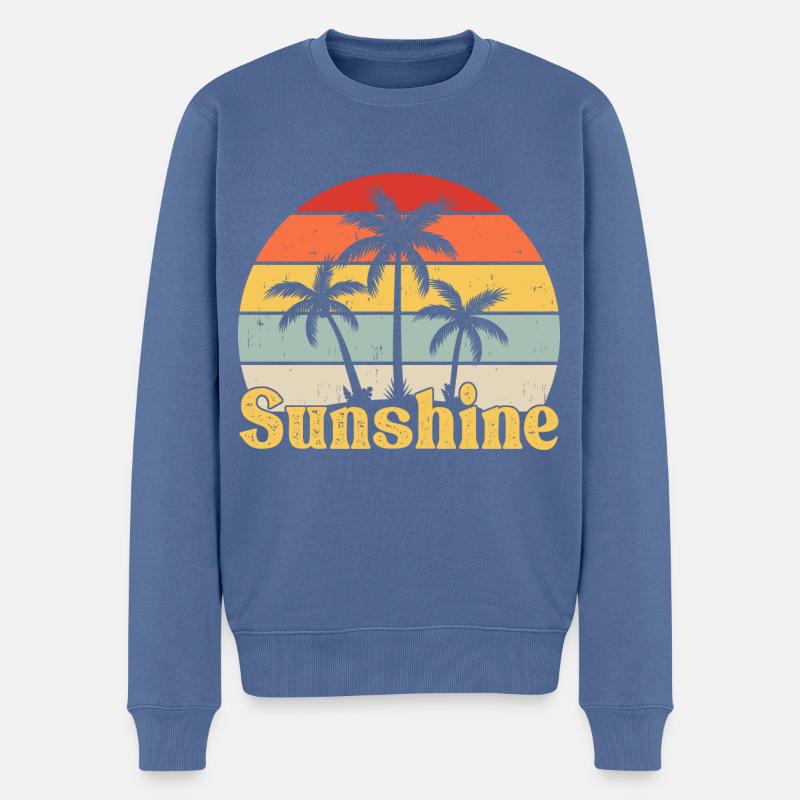 Rétro Soleil - Pull Premium bio Homme - bleu pigeon