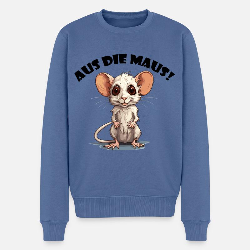 AUS DIE MAUS - Männer Premium Bio Pullover - Taubenblau