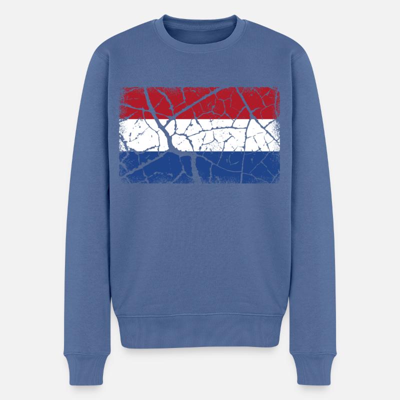 Niederlande - Männer Premium Bio Pullover - Taubenblau