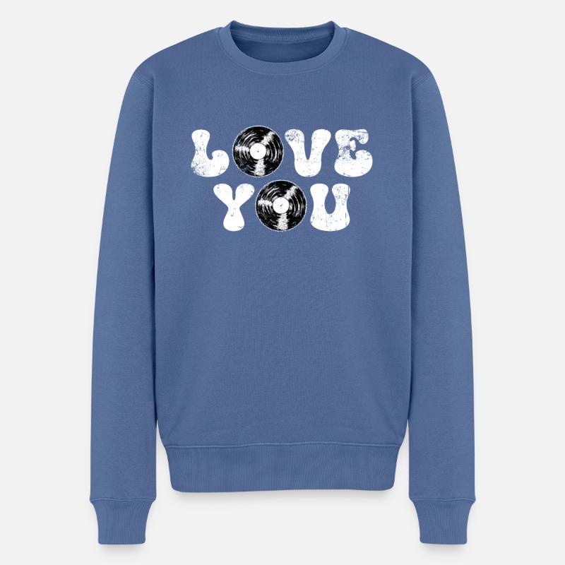 Love You - Männer Premium Bio Pullover - Taubenblau