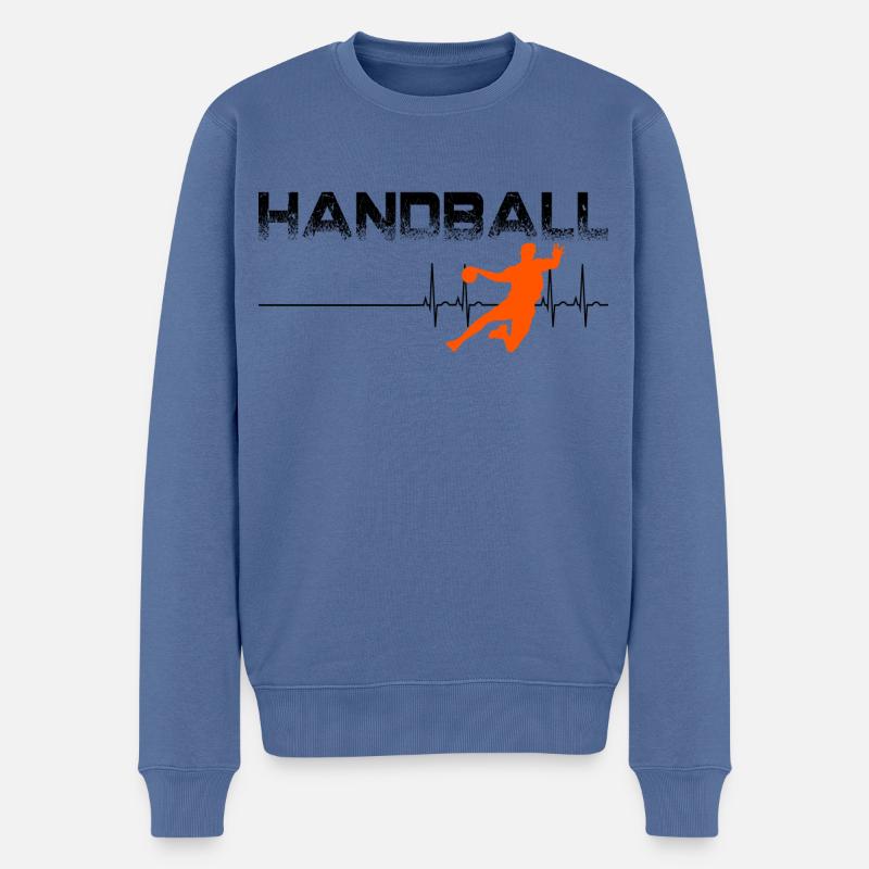 Handball - Männer Premium Bio Pullover - Taubenblau
