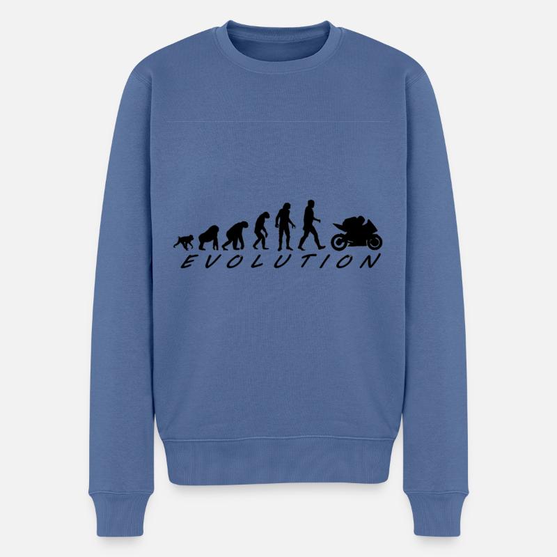 Entwicklung - Männer Premium Bio Pullover - Taubenblau