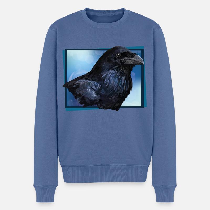 Corbeau - Pull Premium bio Homme - bleu pigeon