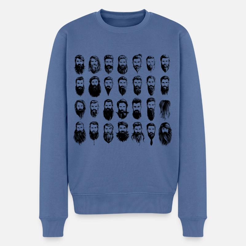 noch mehr Bärte - Männer Premium Bio Pullover - Taubenblau
