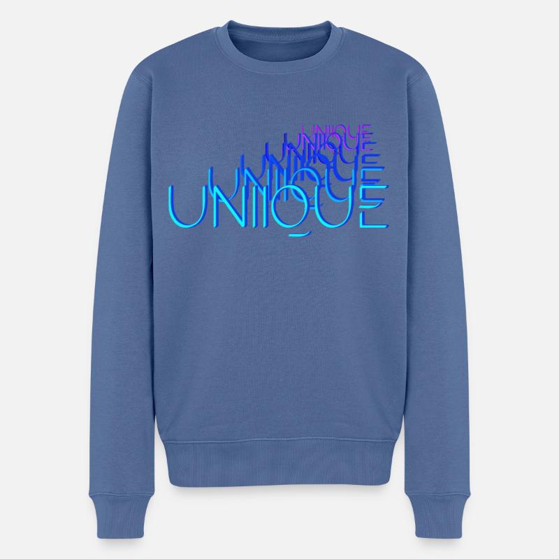 Unique - Männer Premium Bio Pullover - Taubenblau