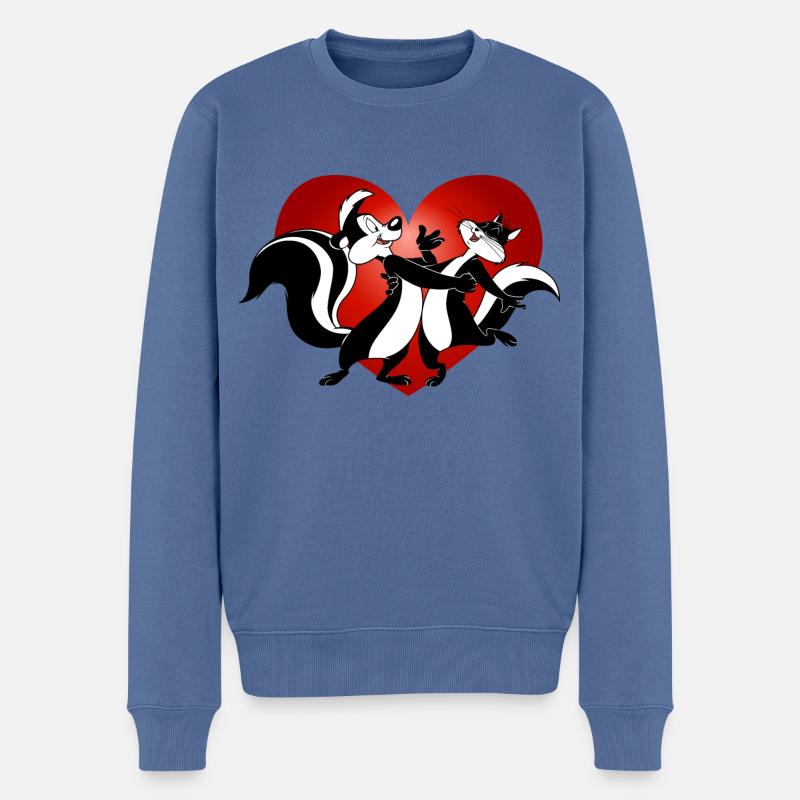 Looney Tunes Pepe das Stinktier Liebe - Männer Premium Bio Pullover - Taubenblau