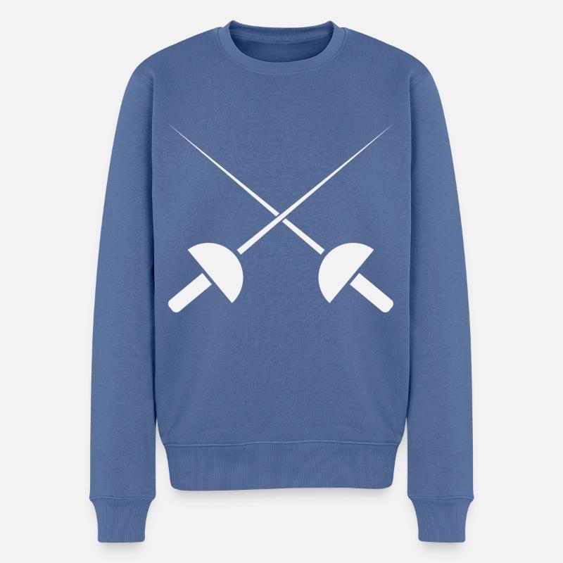 Fechten - Männer Premium Bio Pullover - Taubenblau