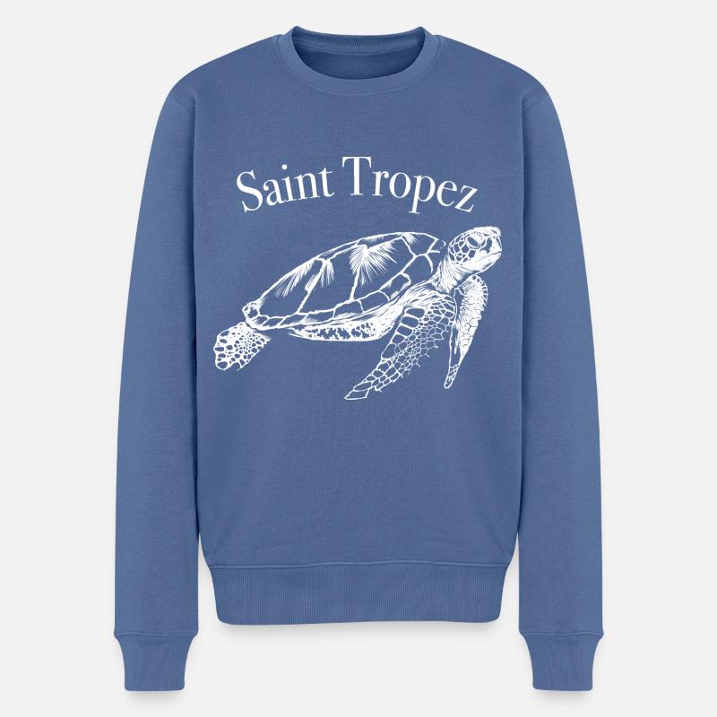 Saint Tropez Côte d ́Azur - Pull Premium bio Homme - bleu pigeon