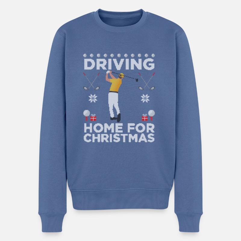 Driving Home For Christmas Golf Drive hssliche Wei - Männer Premium Bio Pullover - Taubenblau