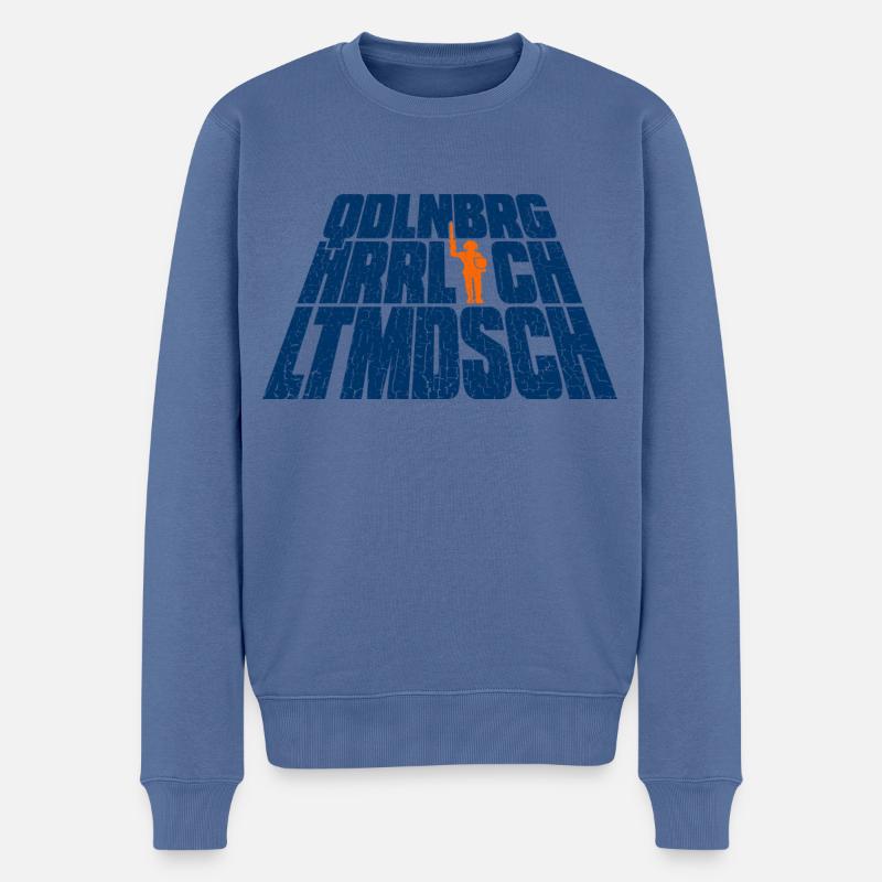 Quedlinburg (Herrlich-Altmodisch-Edition) - Männer Premium Bio Pullover - Taubenblau