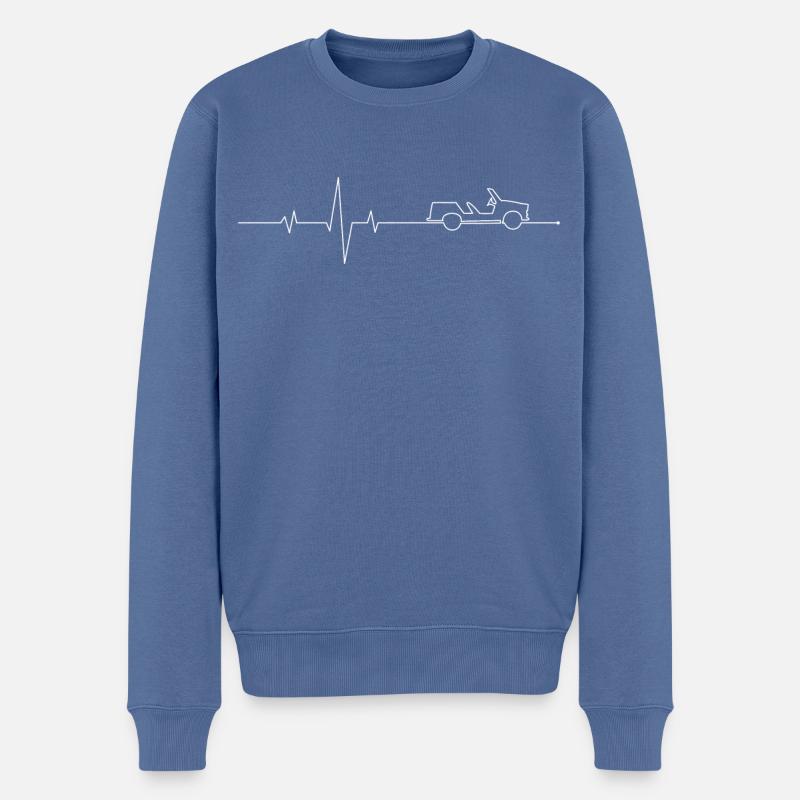 Trabant Kübel Cabrio Herzschlag Pulsschlag P 601 - Männer Premium Bio Pullover - Taubenblau