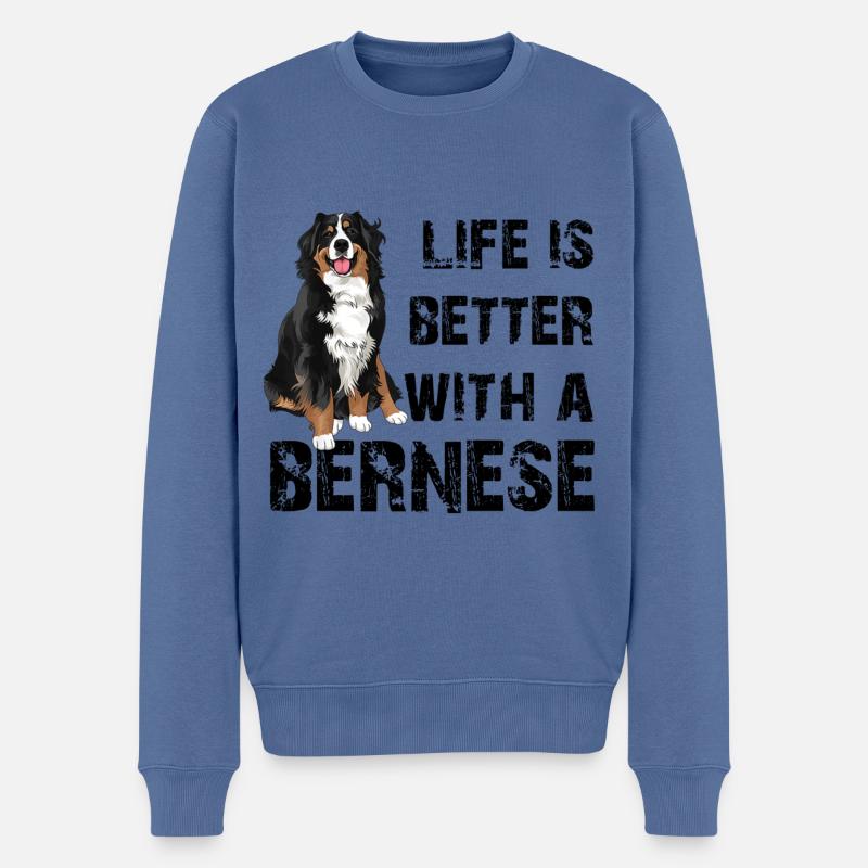 Bouvier bernois - Pull Premium bio Homme - bleu pigeon