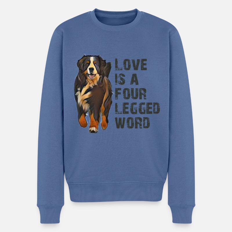 Berner Sennenhund - Männer Premium Bio Pullover - Taubenblau
