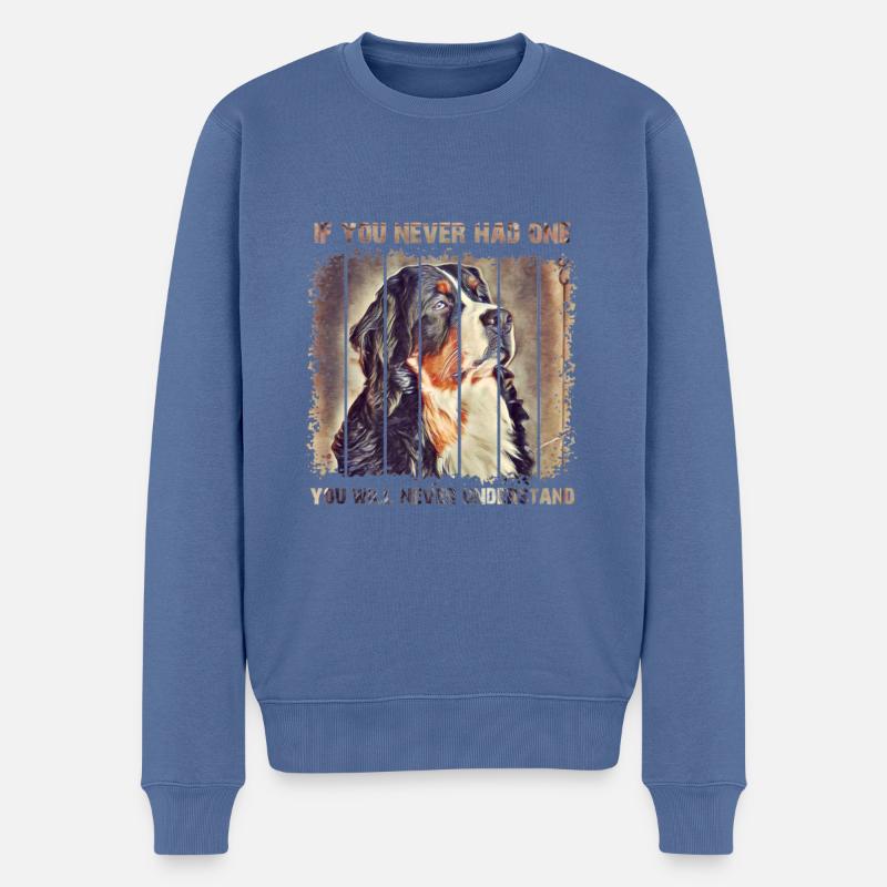 Berner Sennenhund - Männer Premium Bio Pullover - Taubenblau