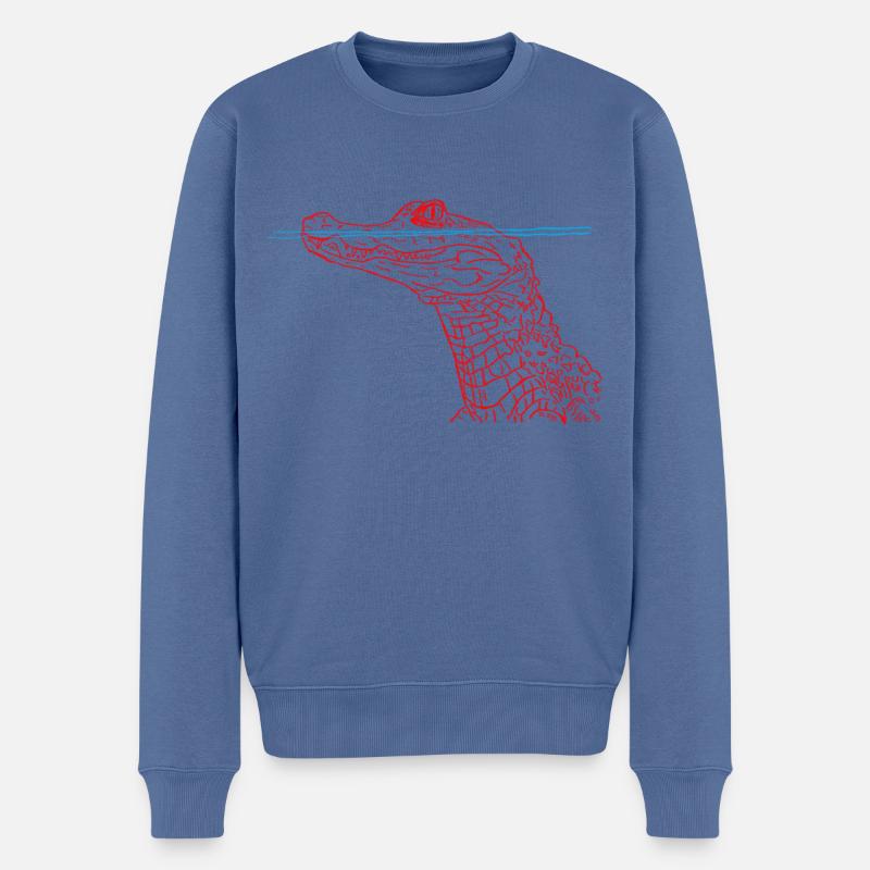 Crocodile T-Shirt - Pull Premium bio Homme - bleu pigeon