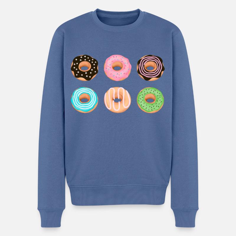 Donuts - Männer Premium Bio Pullover - Taubenblau