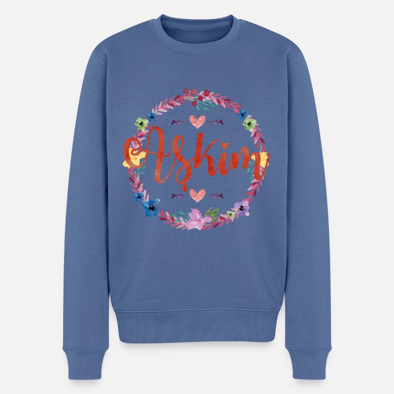 askim schatz türkisch - Männer Premium Bio Pullover - Taubenblau