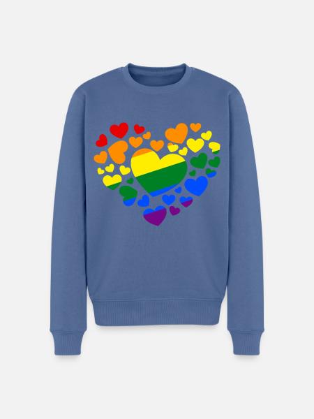 I Love LGBT - Men's Premium Organic Jumper - stone blue
