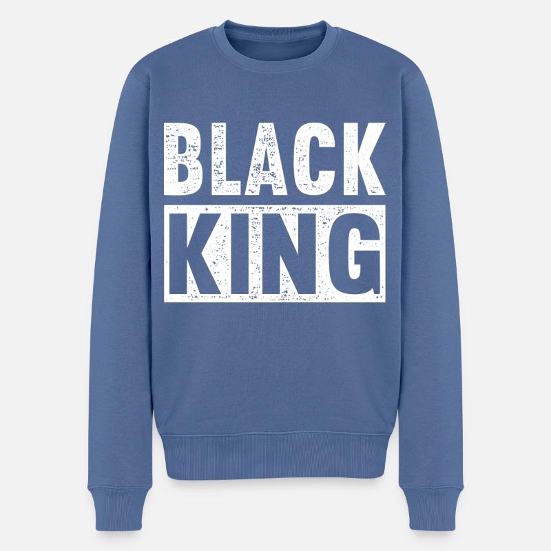 Roi Noir - Pull Premium bio Homme - bleu pigeon