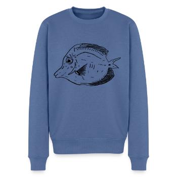 gelber Segelflossendoktorfisch schwarz - Männer Premium Bio Pullover - Taubenblau - Vorne - Nico (187cm)