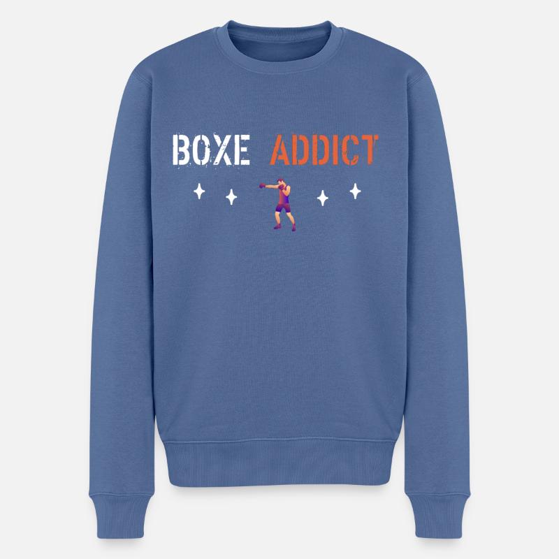 Boxeur addict - Pull Premium bio Homme - bleu pigeon