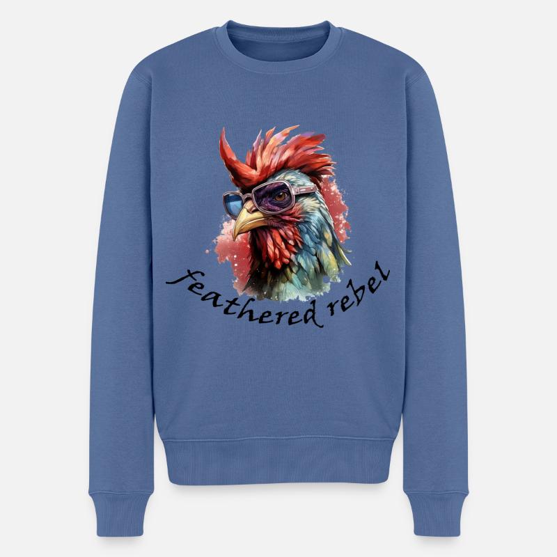 feathered rebel - Männer Premium Bio Pullover - Taubenblau