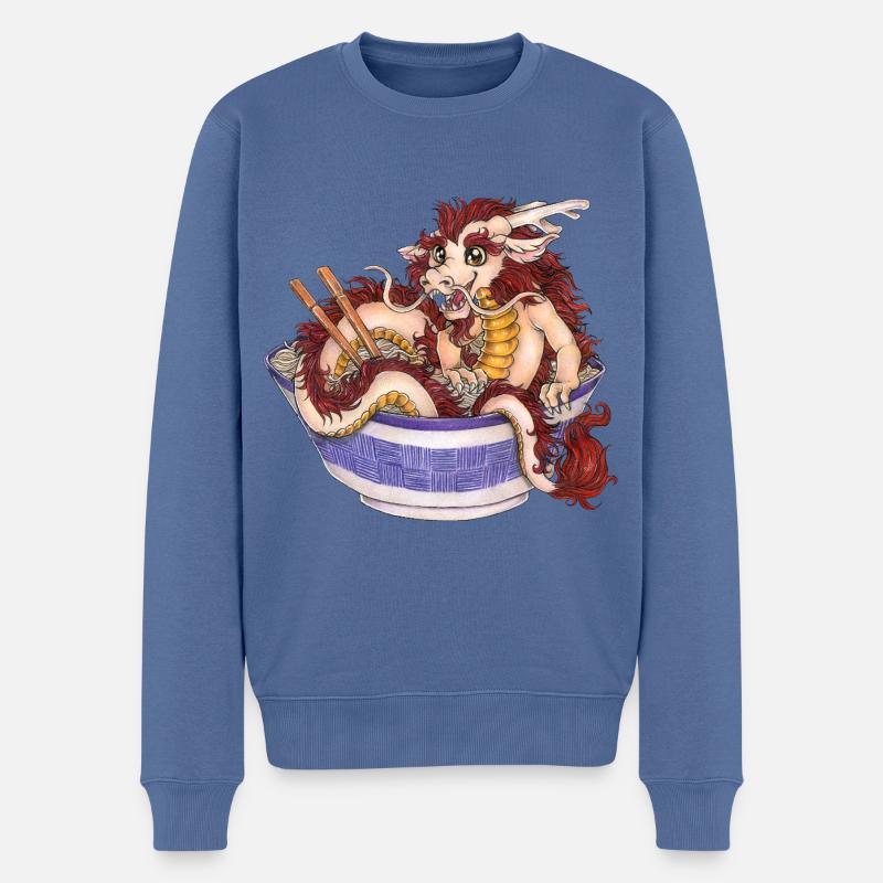Witziger Ramen Nudel Drache Essen Japan Geschenk - Männer Premium Bio Pullover - Taubenblau