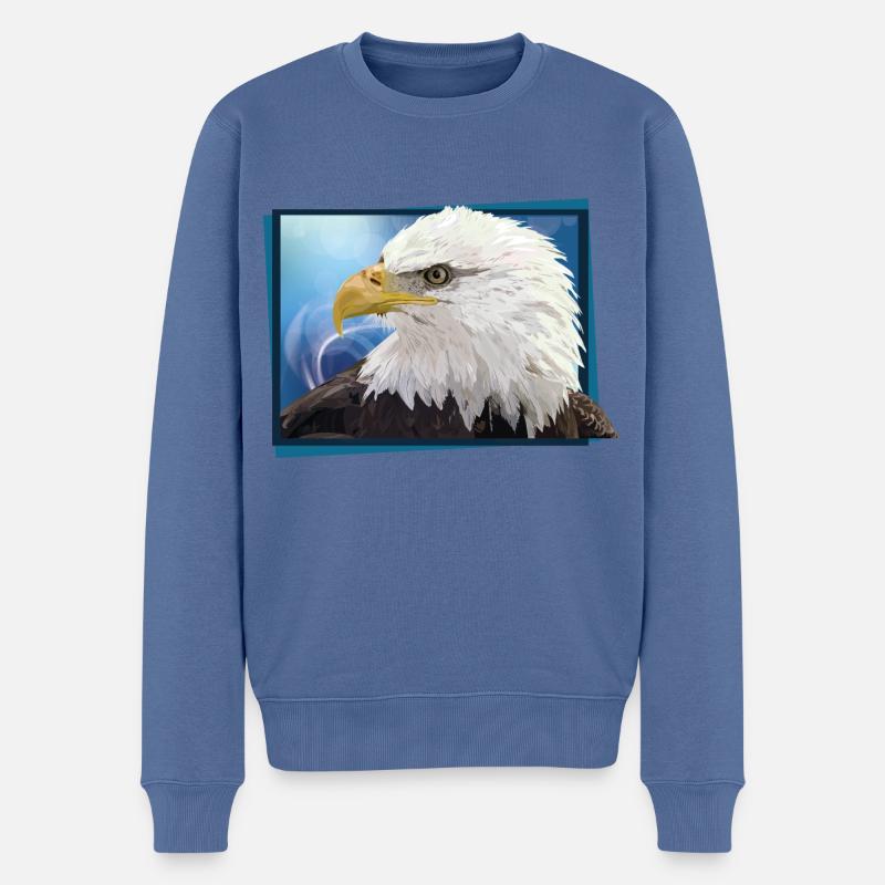 Weißkopfseeadler - Männer Premium Bio Pullover - Taubenblau