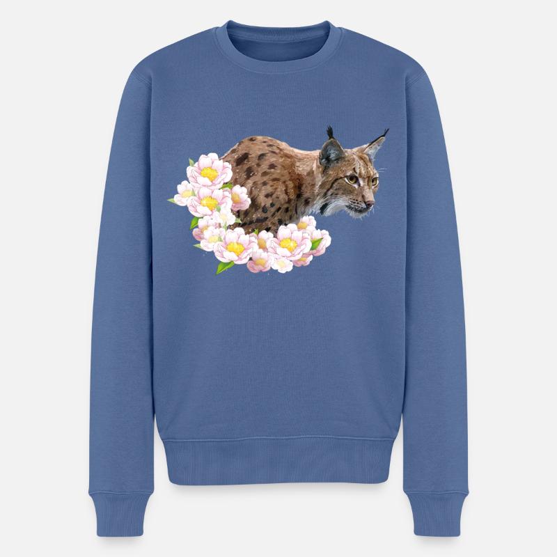 Lynx - Männer Premium Bio Pullover - Taubenblau