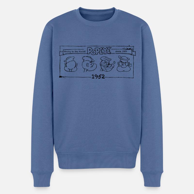 Popeye Strong To The Finish 360 Degree - Männer Premium Bio Pullover - Taubenblau