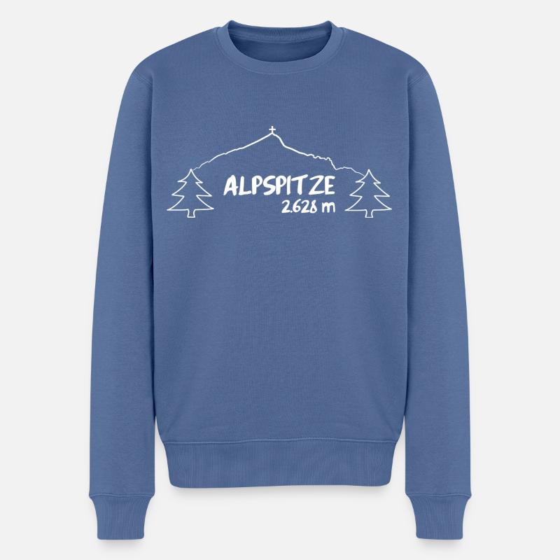 Alpspitze Silouette Zugspitze Wetterstein Berg - Männer Premium Bio Pullover - Taubenblau