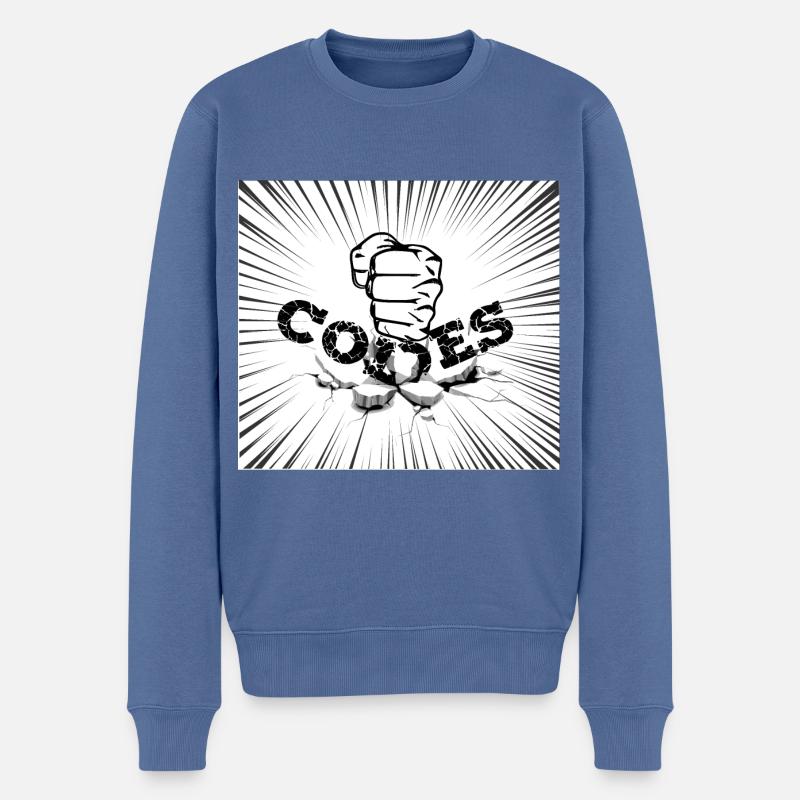 CRACK-CODES - Männer Premium Bio Pullover - Taubenblau