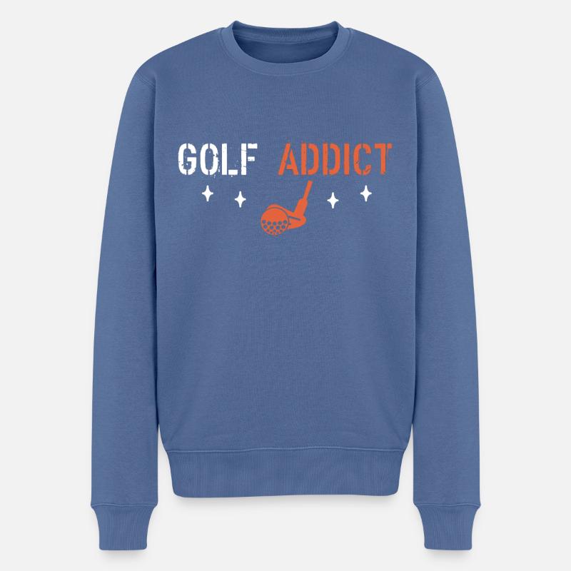 golf addict - Pull Premium bio Homme - bleu pigeon
