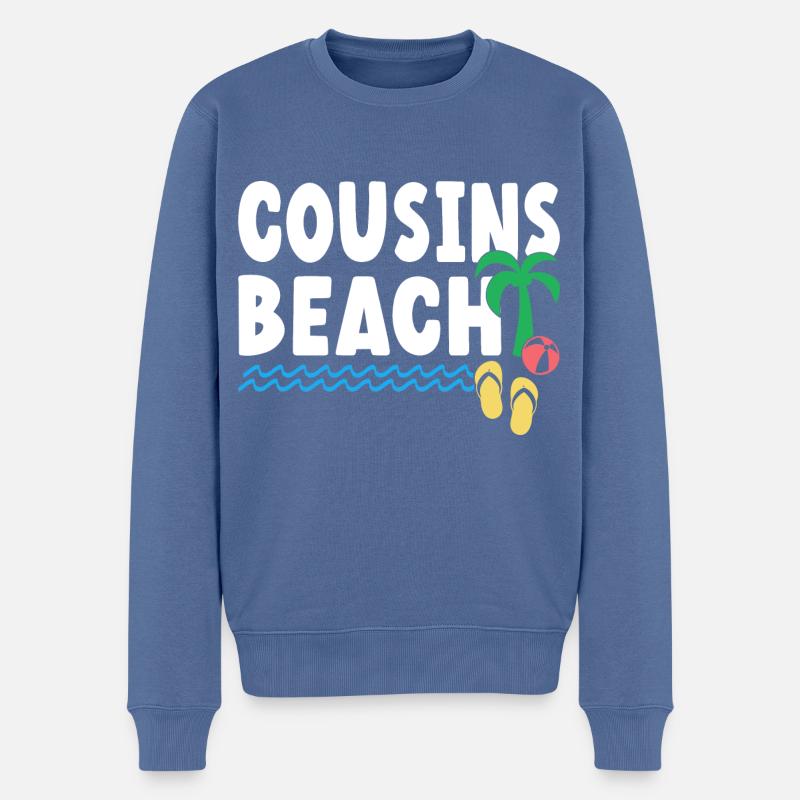 Cousins Beach - Männer Premium Bio Pullover - Taubenblau