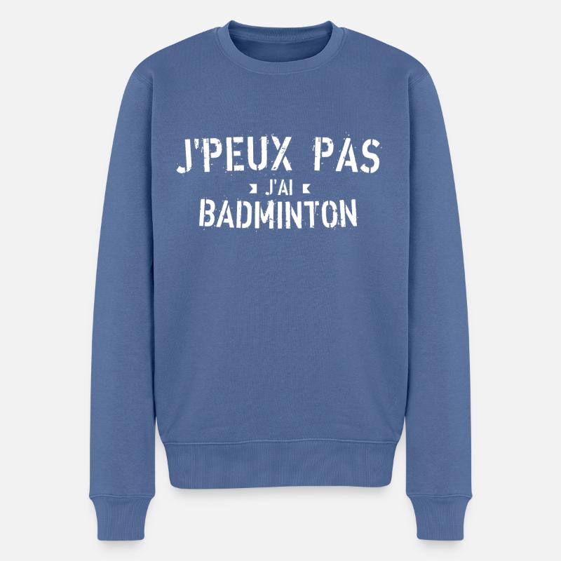 J Peux pas j ai badminton - Pull Premium bio Homme - bleu pigeon