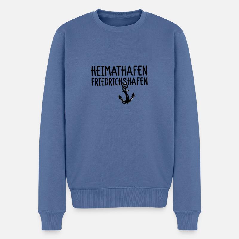 Heimathafen Friedrichshafen - Männer Premium Bio Pullover - Taubenblau