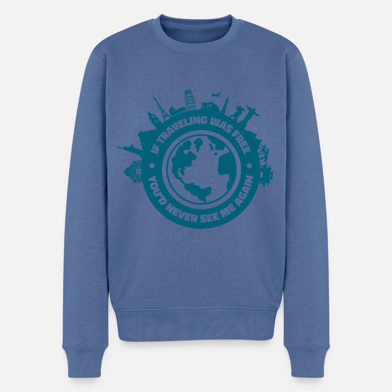 Voyageur Voyage Agent de voyage - Pull Premium bio Homme - bleu pigeon