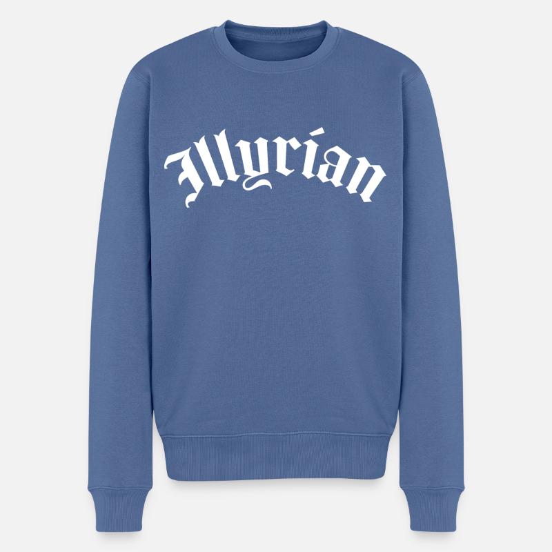 Illyrian Schriftzug - Männer Premium Bio Pullover - Taubenblau