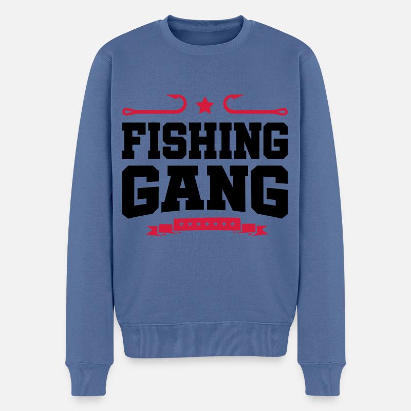 fishing gang - Männer Premium Bio Pullover - Taubenblau