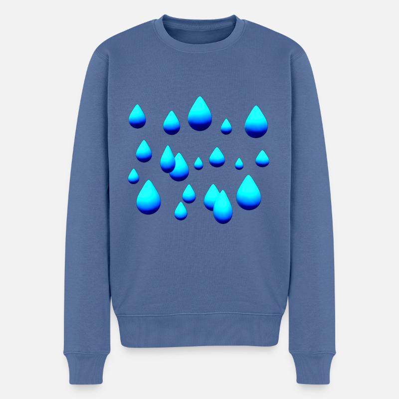 regentropfen muster - Männer Premium Bio Pullover - Taubenblau