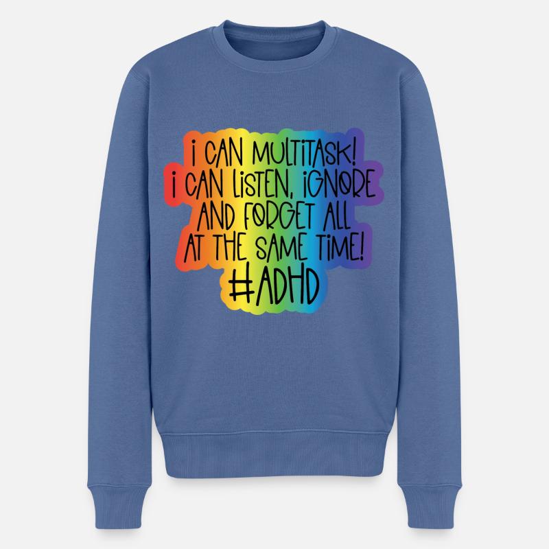 ADHS - Männer Premium Bio Pullover - Taubenblau