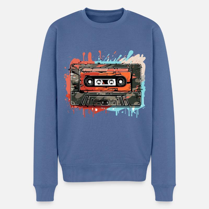 Cassette cassette rétro classique cassette - Pull Premium bio Homme - bleu pigeon