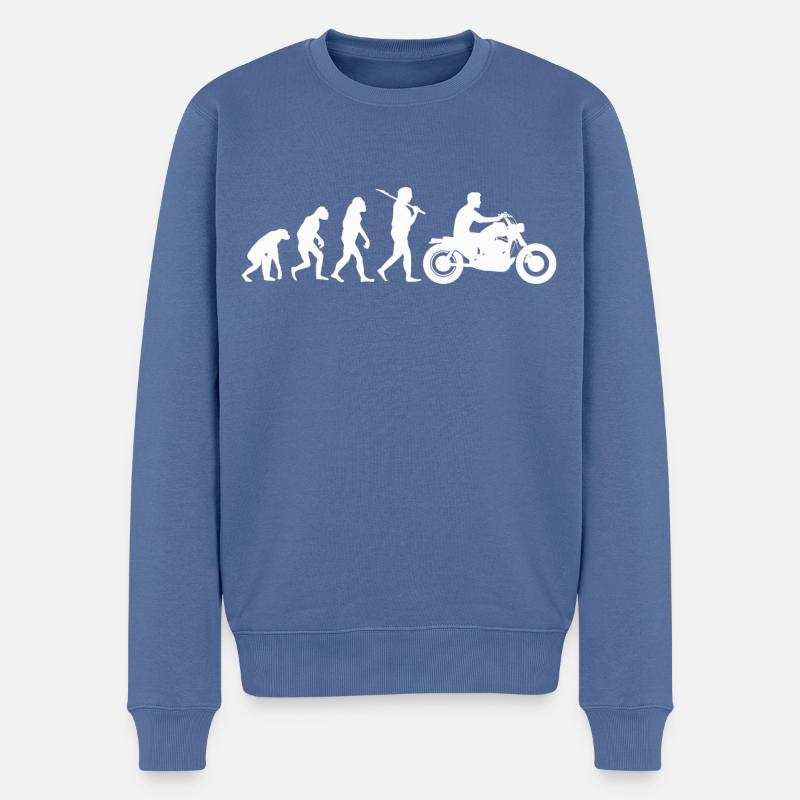 Evo Motorrad Motorradfahrer Biker Evolution - Männer Premium Bio Pullover - Taubenblau