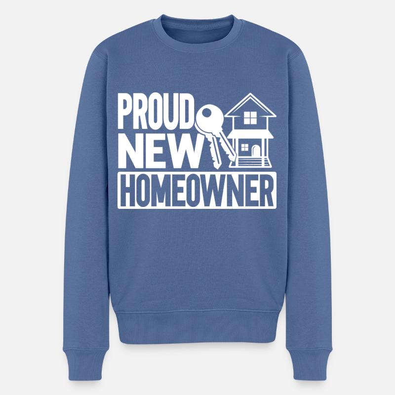 Stolzer Neuer Hausbesitzer - Männer Premium Bio Pullover - Taubenblau