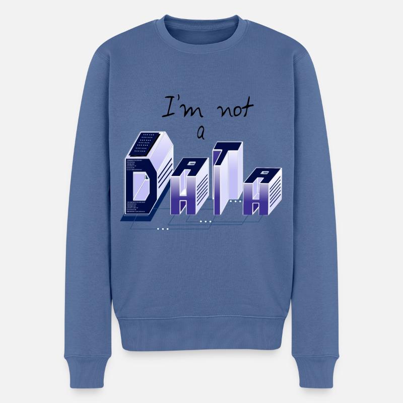 Ich bin kein DATA - Männer Premium Bio Pullover - Taubenblau
