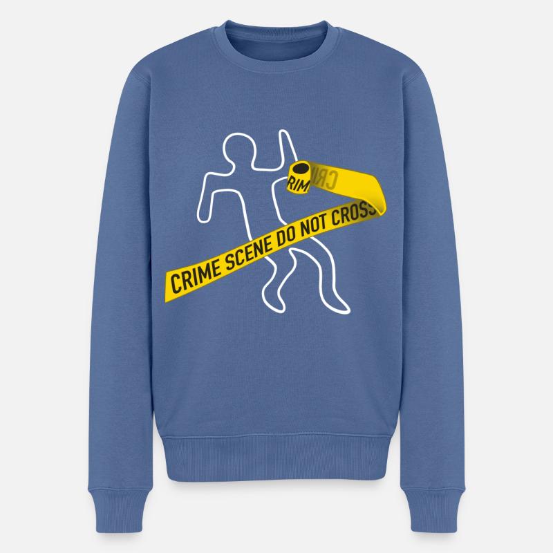 Attention zone de crime - Pull Premium bio Homme - bleu pigeon