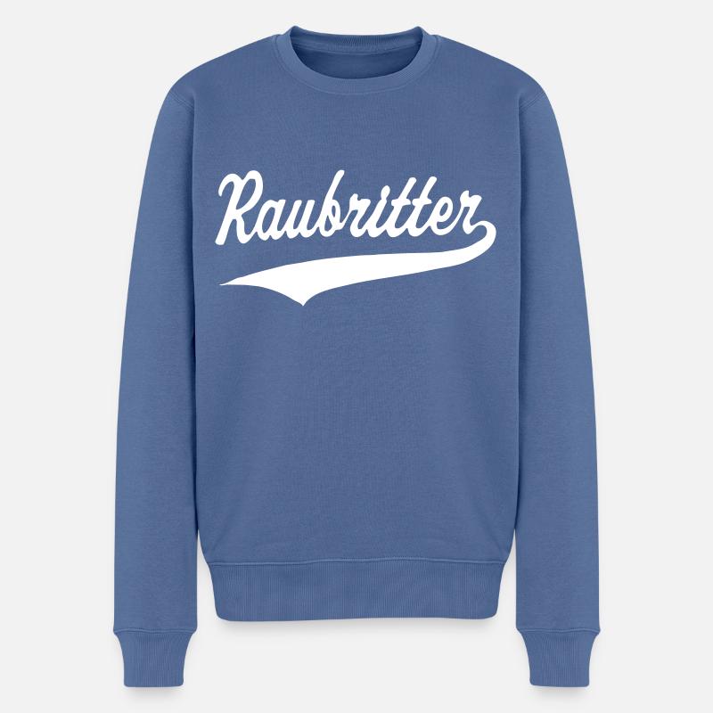 RaubritterLogo - Männer Premium Bio Pullover - Taubenblau