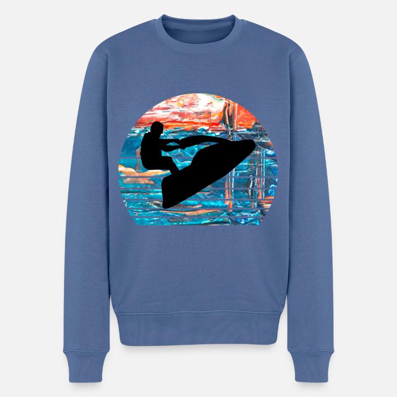 Jet ski - Männer Premium Bio Pullover - Taubenblau