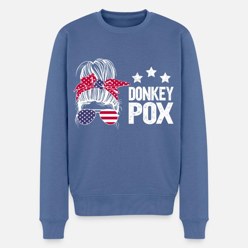 Donkey Pox - Männer Premium Bio Pullover - Taubenblau